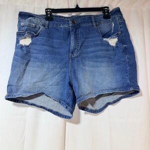 Torrid Distressed Blue Jean Shorts